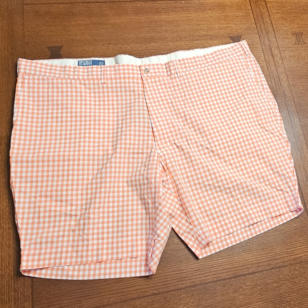 Polo Ralp Lauren Big Grand Suffield Short Orange White Gingham 50B